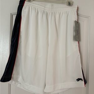 White and Navy Men's Athletic Shorts Size Large